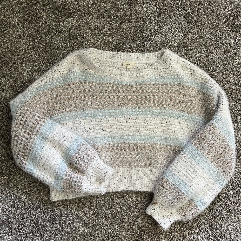 Debut Cropped Women’s Fuzzy Soft Boho Sweater